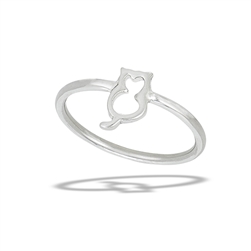 Sterling Silver Sitting Cat Ring