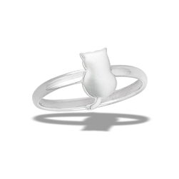 Sterling Silver High Polish Cat Ring