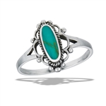 Sterling Silver Bali Style Ring With Synthetic Turquoise And Braiding