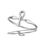 Sterling Silver Small, High Polish Ankh Ring