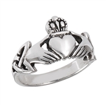 Sterling Silver Claddagh with Triquetra Ring