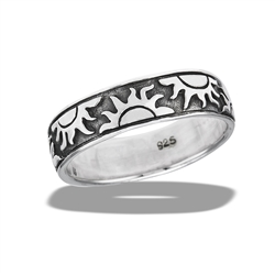 Sterling Silver Multiple Sun Band Ring