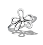 Sterling Silver High Polish Flower Silhouette Ring