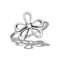 Sterling Silver High Polish Flower Silhouette Ring