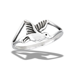 Sterling Silver Migrating Bird With Double Shank Ring