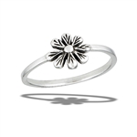 Sterling Silver Oxidized Daisy Ring