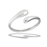 Sterling Silver Polish Adjustable Modern Double Drop Ring