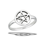 Sterling Silver Classic Pentagram Ring