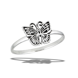 Sterling Silver Intricate Butterfly Ring