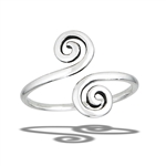 Sterling Silver Adjustable Double Swirl Ring