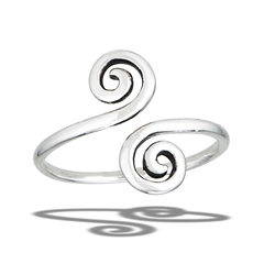 Sterling Silver Adjustable Double Swirl Ring