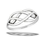 Sterling Silver Intertwined Weave Celtic Ring