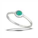 Sterling Silver High Polish Ring With Synthetic Turquoise
