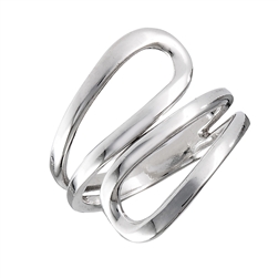 Sterling Silver High Polish Adjustable Double Loop Ring