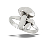 Sterling Silver Parent And Child Mushroom Ring