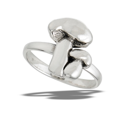 Sterling Silver Parent And Child Mushroom Ring