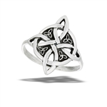 Sterling Silver Celtic Ring With Triquetras