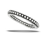 Sterling Silver Triple Beaded Ring