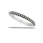 Sterling Silver Thin Beaded And Braided Ring