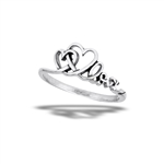 Sterling Silver Linking Hearts With Love Script
