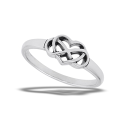 Sterling Silver Celtic Heart And Infinity Ring