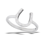 Sterling Silver Good Luck Hammered Horseshoe Ring