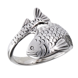 Sterling Silver Heavy Fish Ring