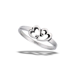 Sterling Silver Mating Hearts Ring