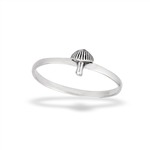 Sterling Silver Tiny Mushroom Ring