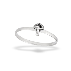 Sterling Silver Tiny Mushroom Ring