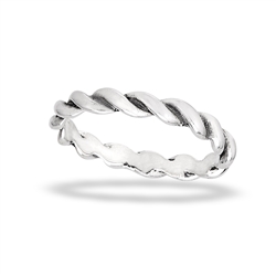 Sterling Silver Oxidized Twist Ring