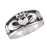 Sterling Silver Heavy Claddagh Ring