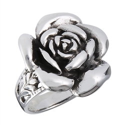 Sterling Silver Heavy Rose Ring