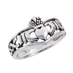 Sterling Silver Claddagh Ring with Weave