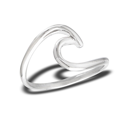 Sterling Silver Solid Wave Ring