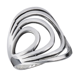 Sterling Silver Heavy High Polish Modern Multiple Loop Ring