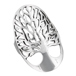 Sterling Silver Heavy Tree Of Life Ring