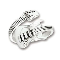 Sterling Silver Heavy Adjustable Guitar Ring