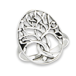 Big, Beautiful 24 mm Sterling Silver Tree Of Life Ring in Wholesale Bulk Purchasing