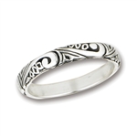 Sterling Silver Heavy Swirl Band Ring