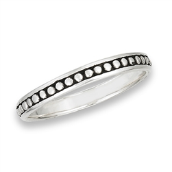 Sterling Silver Thin 360 Degree Dot Ring