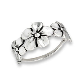 Sterling Silver Triple Flower Ring
