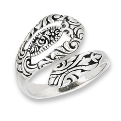 Sterling Silver Spoon Ring With Rose