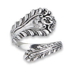 Sterling Silver Antiqued Spoon Ring