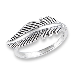 Sterling Silver Thick Feather Ring
