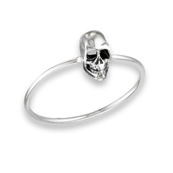 Sterling Silver Skull With Hollow Eyes Ring