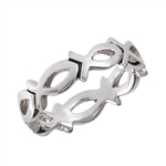 Sterling Silver Heavy Icthus Ring