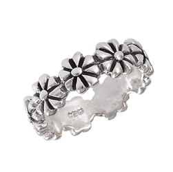 Sterling Silver All Around Flower Ring