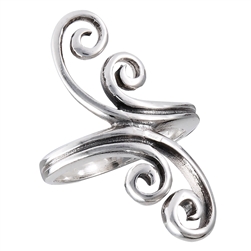 Sterling Silver Heavy Double Swirl Ring