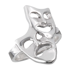 Sterling Silver Heavy, High Polish  Comedy Tragedy Ring